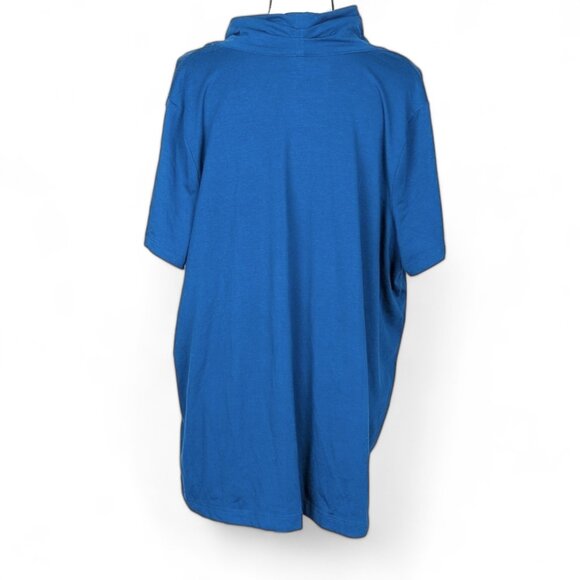 Lane Bryant Top Short Sleeve Cowl Neck Blouse Stretch Blue Womens Plus 22 / 24 - Picture 5 of 11